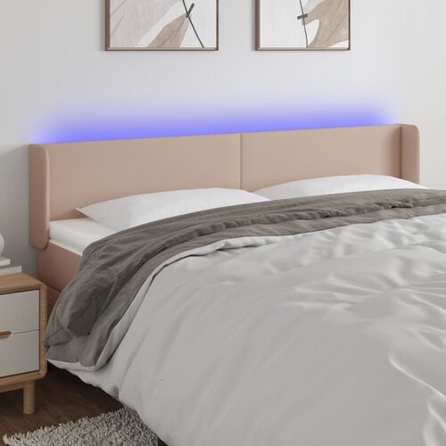 vidaXL LED uzglavlje boja cappuccina 183x16x78/88 cm od umjetne kože Cijene