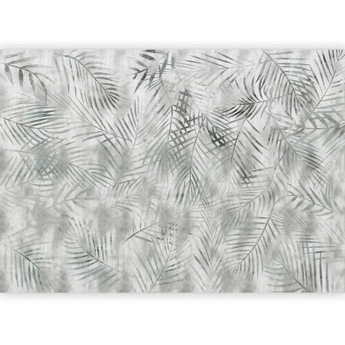  Foto tapeta - Minimalist landscape - nature motif with grey exotic leaves 450x315 Slike