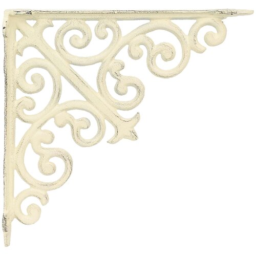  Nosači za zidne police 12 kom. Antič White 24 x 24 x 3,5 cm Slike