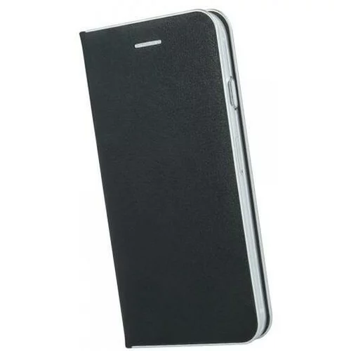  premium preklopna torbica iphone 11 pro max - črna s srebrnim robom