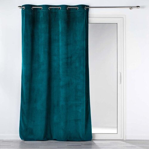 Douceur d int&amp;eacute;rieur Plava zavjesa od samta 140x260 cm Casual &amp;ndash; Slike