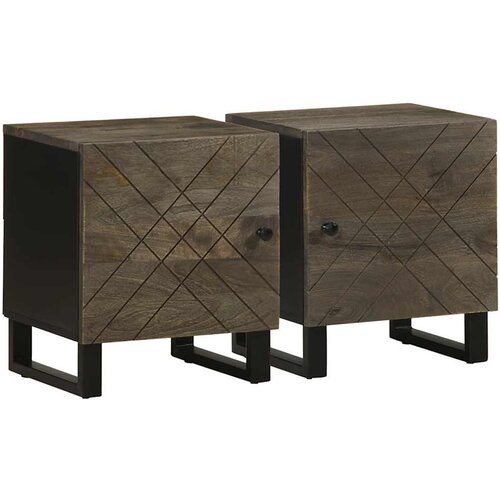 vidaXL Noćni ormarići 2 kom crni 40x33x46 cm od masivnog drva manga Cijene