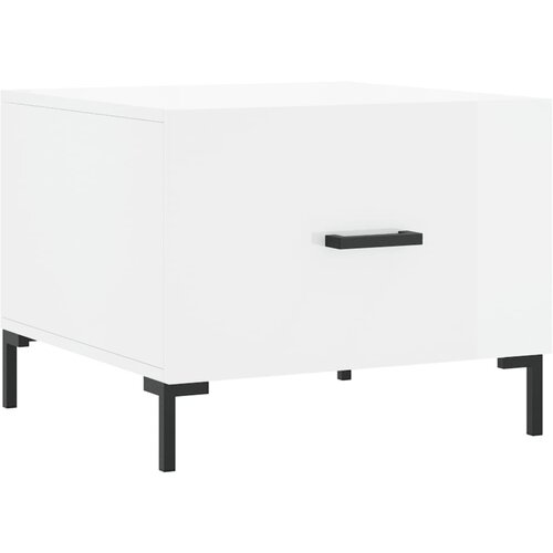 Maison Chic Klubska mizica - kavna mizica - Nizka mizica visok sijaj bela 50x50x40 cm inženirski les, (21752807) Slike