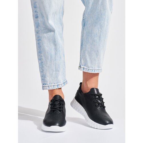 Shelvt Black openwork shoes by Sergio Leone Cene