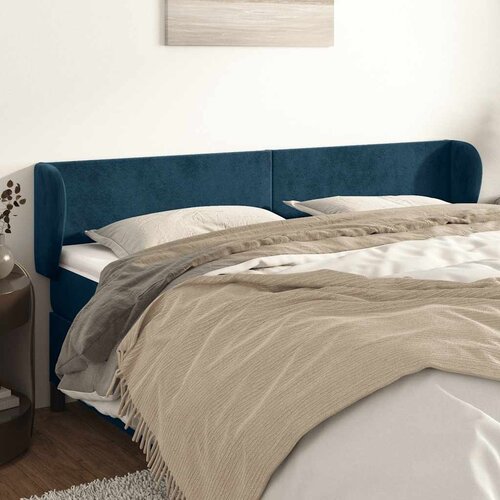  Uzglavlje s u&scaron;ima tamnoplavo 203x23x78/88 cm bar&scaron;unasto Cijene