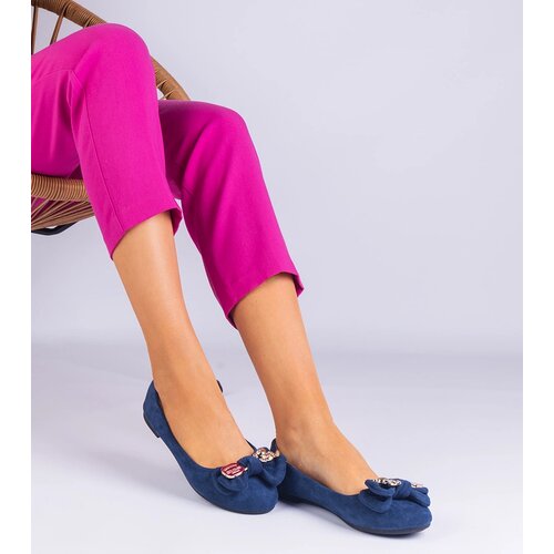 Gemre Navy blue classic ballet flats with a bow Merasol Cijene