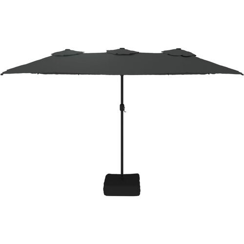  Dvostruki vrtni suncobran s LED svjetlima antracit 449 x 265 cm Slike