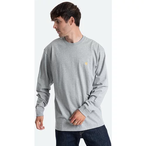 Carhartt WIP Pamučna majica dugih rukava Chase boja: siva, melanž, I026392.GREY.HEATH-GREY.HEATH