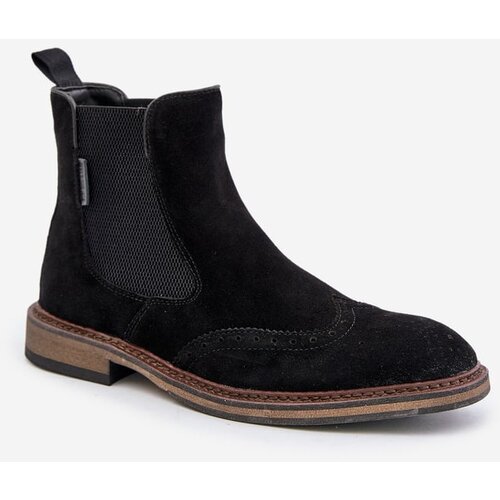 Big Star Suede Men's Ankle Boots Chelsea Black Cene