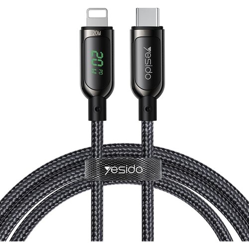 Yesido - podatkovni kabel (CA86) - Lightning na Type-C 20W 5A digitalni zaslon - 120 cm - crni Cijene