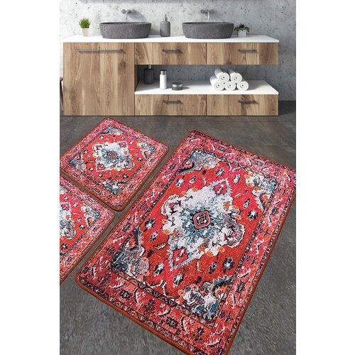 Hanah home set 3 prostirke za kupatilo Plavi Slike