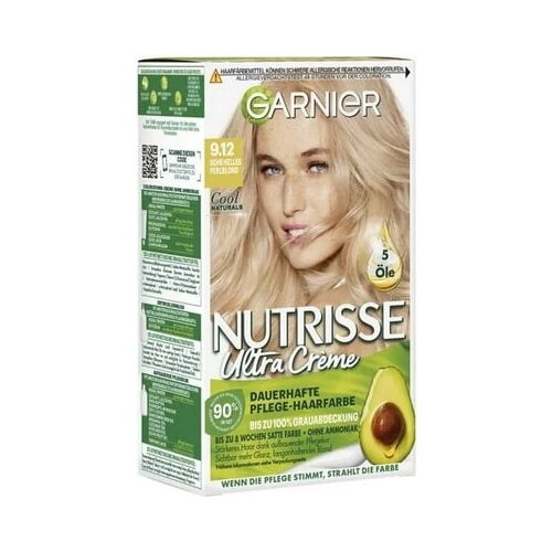 Garnier Nutrisse Ultra Cr&amp;egrave;me Permanent Care barva za lase &amp;scaron;t. 9.12 zelo svetlo biserno blond Slike