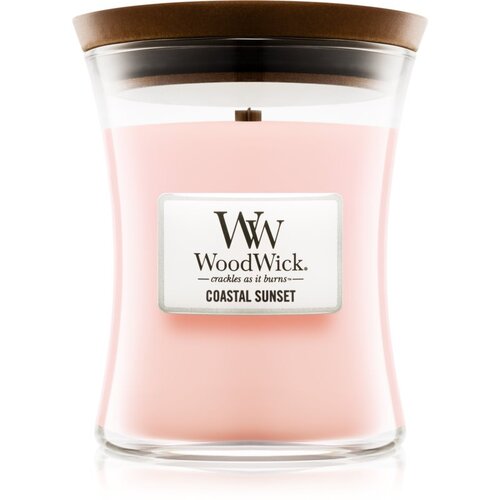 WoodWick Coastal Sunset di&amp;scaron;eča sveča z lesenim stenjem 275 g Slike