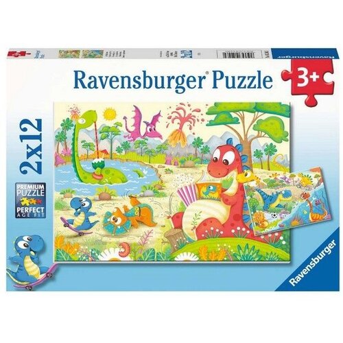 Ravensburger puzzle - Omiljeni dinosaurusi - 2x12 delova Slike