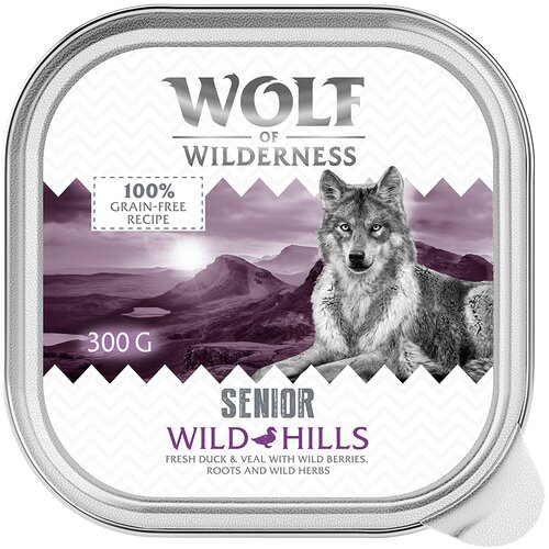 Wolf of Wilderness Senior - Duo-Protein receptura 6 / 24 x 300 g zdjelice - 6 x 300 g: Wild Hills - pačetina i teletina Slike