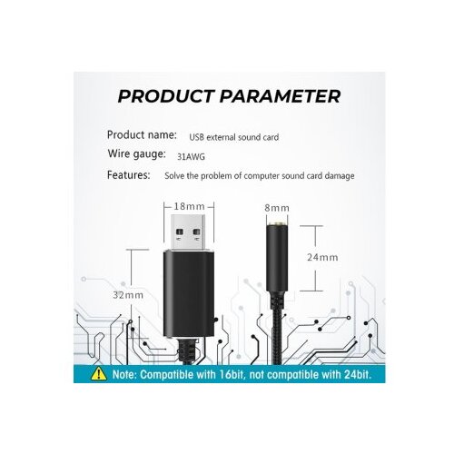  USB audio kabl 2 u 1 USB na 3.5mm AA-K021 ( 11-485 ) Cene