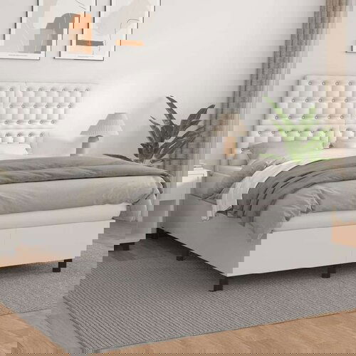  Box spring postelja z vzmetnico bel 140x190 cm umetno usnje, (20899042) Slike