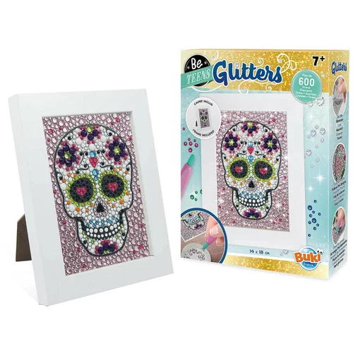 Buki France kreativni set za ustvarjanje fotografije s kristalčki glitters mexican skull