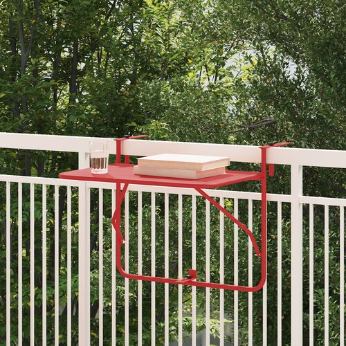 vidaXL Stol za balkon Crveni Metal Srednji Sklopivi Stol za terasu Cijene