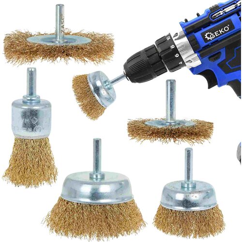 Geko Set 5 žičnih krtač za vijačnike 6mm, (21336539) Cene