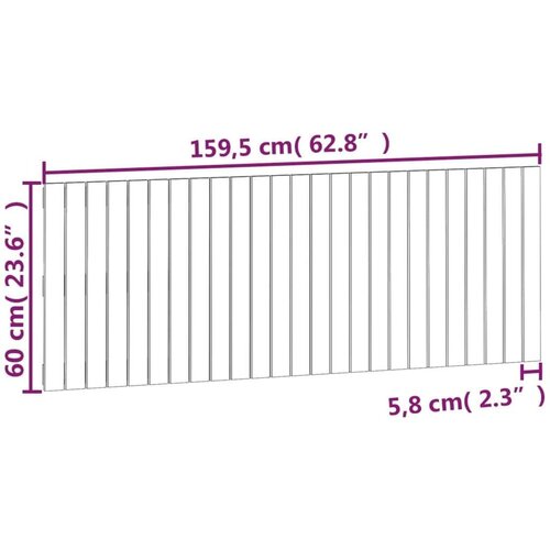  Uzglavlje za krevet Crno 159 5x3x60 cm od masivne borovine Slike