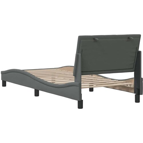  Okvir za krevet bez madraca Hanko tamnosivi 90x190 cm od tkanine Slike