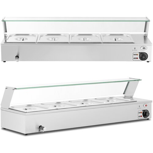 Royal Catering bain-marie grelnik hrane grelni bife s pokrovom 4 x gn 1/2 2000 w, (21384055) Slike