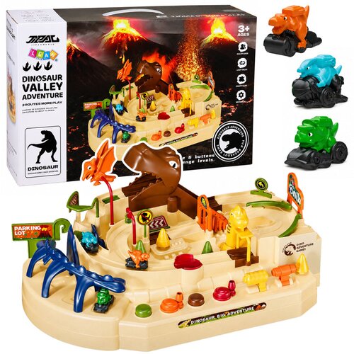  Interactive Manual Arcade Track with Dinosaurs 8 Challenges Vehicles Cene