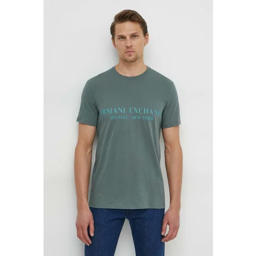 Armani Exchange Kratka majica moški, zelena barva