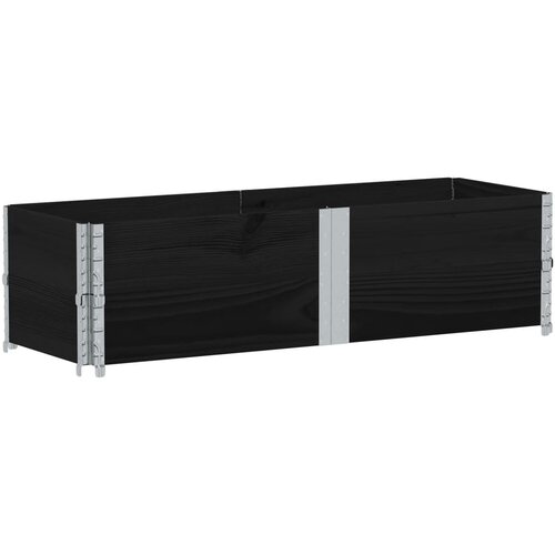  Okviri za palete 2 kom crni 150x50 cm od masivne borovine Slike