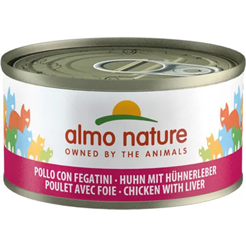 Almo Nature 70g Ekonomično pakiranje Almo Nature 24 x 70 g - piletina i jetra