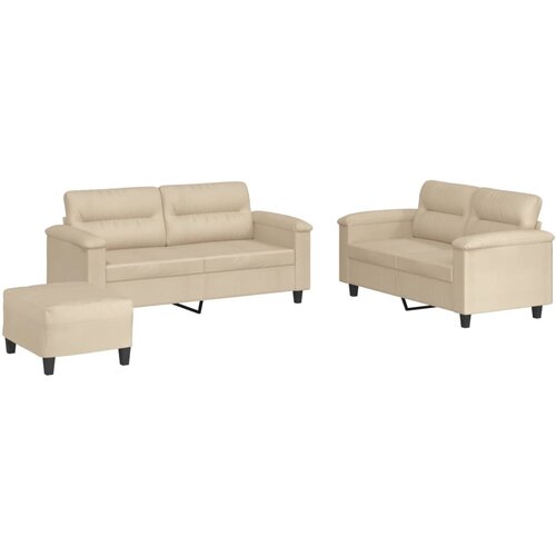 vidaXL 3-dijelni set sofa s jastucima krem od mikrovlakana Cijene