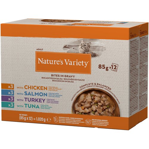 Nature's Variety Bites u umaku 12 x 85 g – Mješovito pakiranje (4 vrste) Cijene