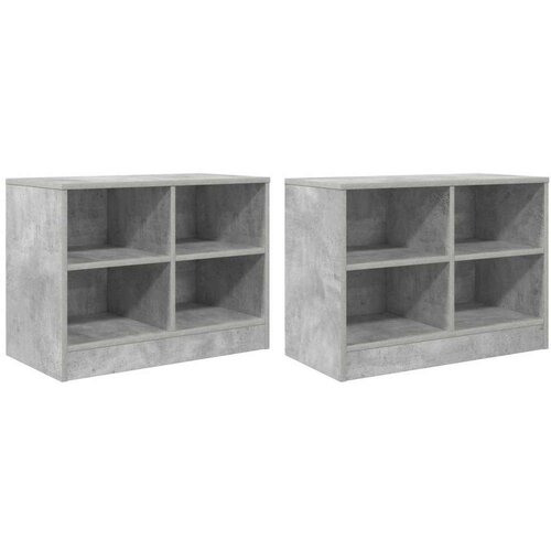  za krevet s policom 2 pcs Betonska siva 66 x 33 x 48 cm - Betonska siva Slike