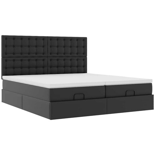 VidaXL Otomanski okvir kreveta s madracima crni 160x200cm umjetna koža Slike