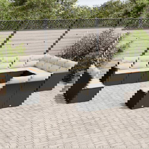 vidaXL 12-dijelni set vrtnih sofa od poliratana s jastucima crni Cijene