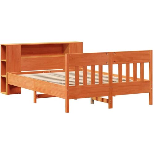vidaXL Krevet s regalom za knjige bez madraca 140 x 190 cm od borovine Cene