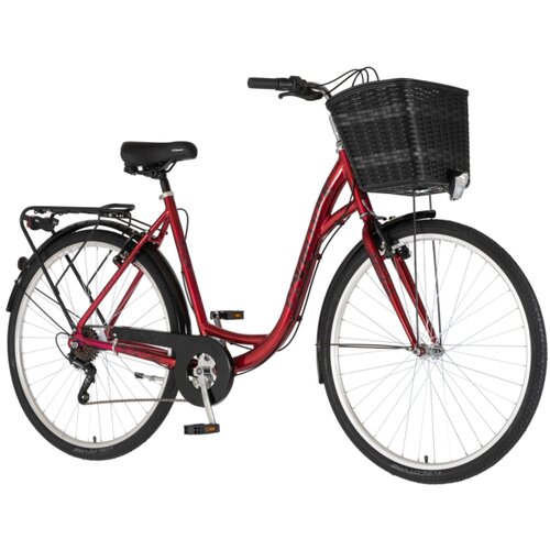  Bicikl fashion venssini grace 28" alu 21" v-brake 6 brzina 155-178cm (s/m) crveni 1282072 Cene