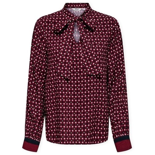 Only Veda Border Shirt - Zinfandel Bordo Slike