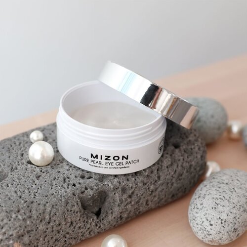 Mizon Pure Pearl Eye Gel Patch hidrogel maska za predel okoli oči proti oteklinam in temnim kolobarjem 60 kos Slike
