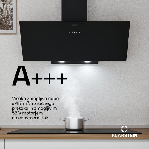 Klarstein Laurel kosa napa | režim ekstrakcije i recirkulacije zraka | sigurnosno staklo | 417 m&amp;sup3;/h | 90 cm Slike