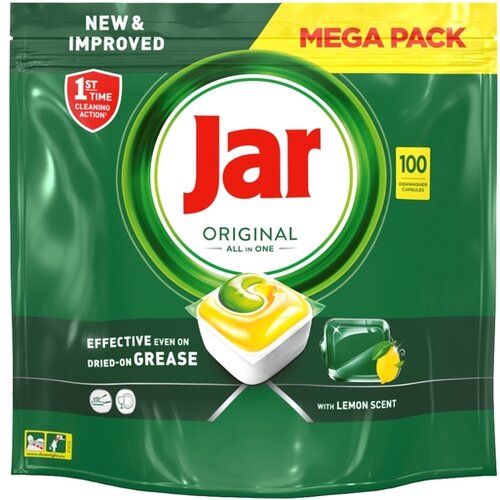 Jar kapsule za strojno pomivanje posode Original All in One, Lemon, 100 kos Cene