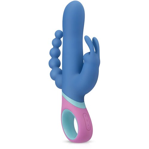 PMV20 Vice Double - brezžični trojni vibrator z vrtljivo glavo (modra) Slike