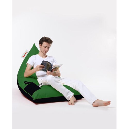 Atelier Del Sofa Vreća za sjedenje, Pyramid Large Double Color Bed Pouf - Green Slike