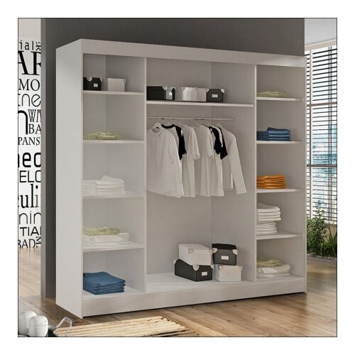  Klizni plakar Verto Belo/Belo sa ogledalom 2000x2150x580 mm Cene
