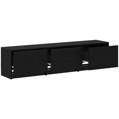  ormar s LED lampama s ladicama Crni hrast 162 x 34 x 40 cm Slike