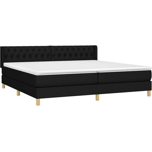  Krevet s oprugama i madracem crni 200x200 cm od tkanine Slike
