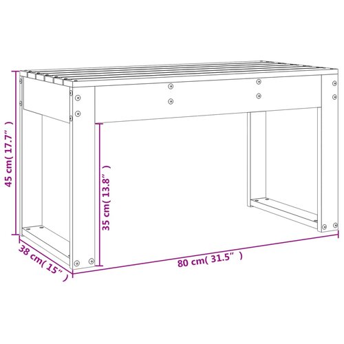  Vrtna klupa siva 80 x 38 x 45 cm od masivne borovine Slike