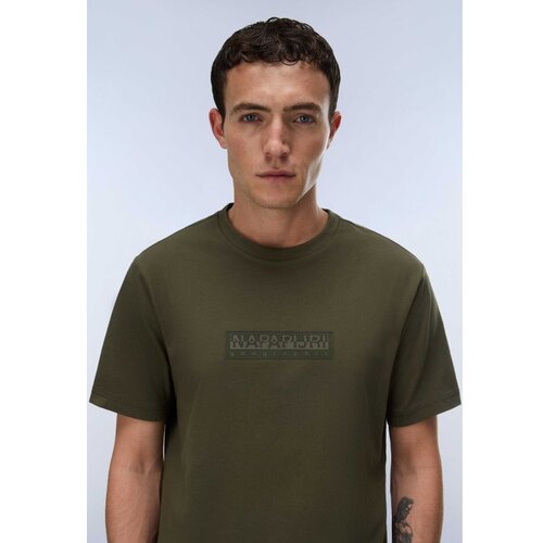 Napapijri S-box logo ss 1 olive night g1f Slike
