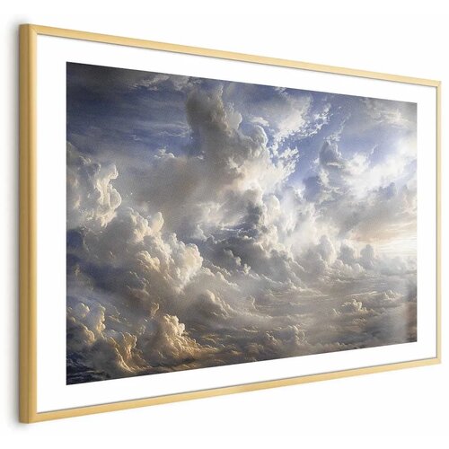  Plakat Golden Reflections on Clouds Announcing Dusk 30x21 Zlatni okvir s margom Cijene